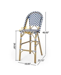 sumyeg Outdoor Pe Rattan French Barstool with Aluminum Frame Set of 2