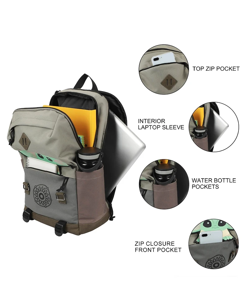 Star Wars: The Mandalorian Grogu Pouch 17" Adult Hooded Backpack