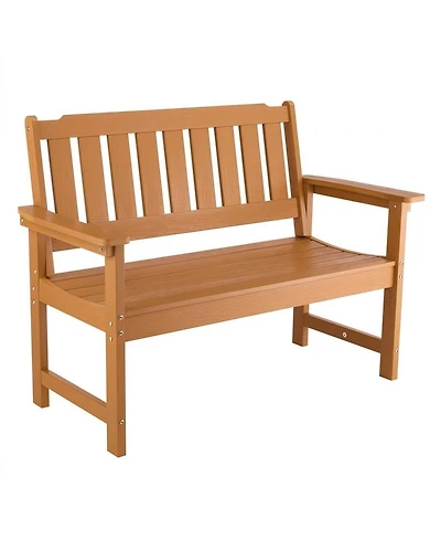 Sugift 50.5in Weatherproof Patio Bench with 800 lbs Capacity for Outdoor Seating