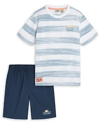 Scotch & Soda Boys' 4-7 Striped Short-Sleeve T-Shirt and Shorts, 2-Piece Set