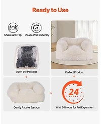 Sugift Bean Bag Chair, Plush Sofa Chair with Armrests, High-Density Foam