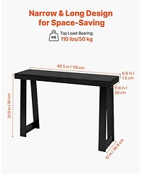 Sugift 46 in Console Table, Modern Desk Behind Couch, Wooden Accent Table for Living Room