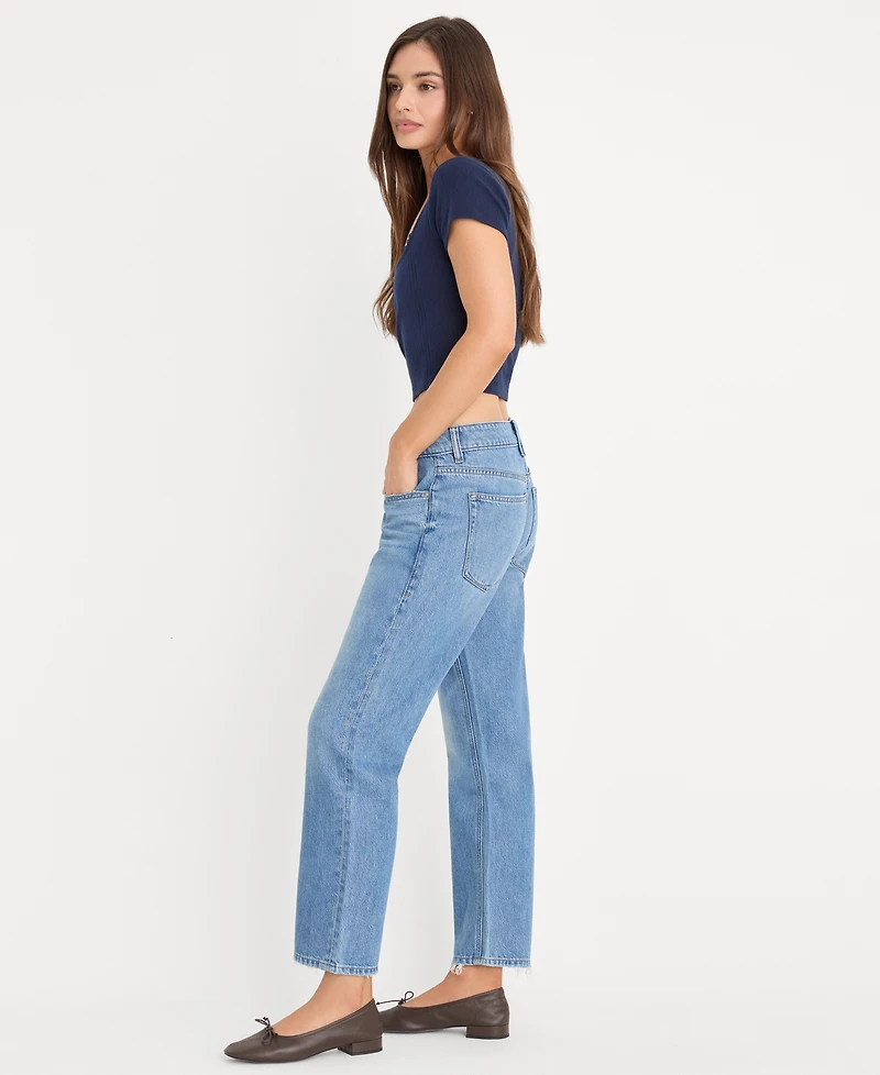 Good American Women's Weightless Mid-Rise Boyfriend Jeans