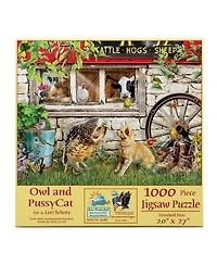 SunsOut Owl and Pussycat 1000 piece Jigsaw Puzzle for Adults
