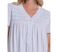 Miss Elaine Women's Short-Sleeve V-Neck Nightgown