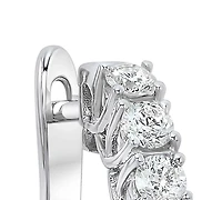 Diamond Small Huggie Hoop Earrings (1 ct. t.w.) in 14k White or Yellow Gold