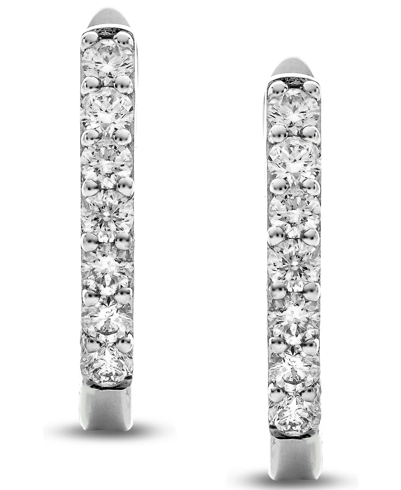 Diamond Hoop Earrings (1/2 ct. t.w.) in 14k White or Yellow Gold