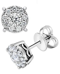Diamond Halo Stud Earrings (1 ct. t.w.) in 14k White Gold