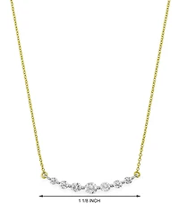 Diamond Graduated Bar Statement Necklace (1 ct. t.w.) in 14k Gold & White Gold, 16" + 2" extender
