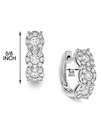 Diamond Halo Hoop Earrings (1 ct. t.w.) 14k Gold or White