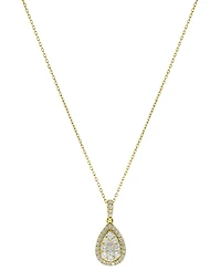Diamond Teardrop Cluster Halo Pendant Necklace (5/8 ct. t.w.) in 14k Gold or 14K White Gold