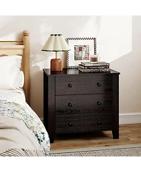 Slickblue Large 3 Drawer Chest Modern Dresser Nightstand Storage