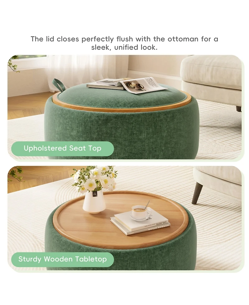 Rainsken 29" Round Storage Ottoman