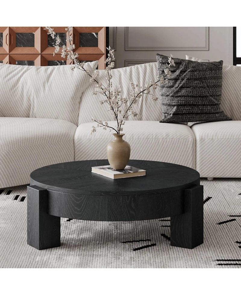 Rainsken 31.5'' Round Coffee Table with Hidden Storage