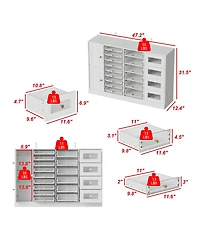 Famapy 19 Drawers Dressers, Nail Table, Makeup Table, Cosmetics Counter