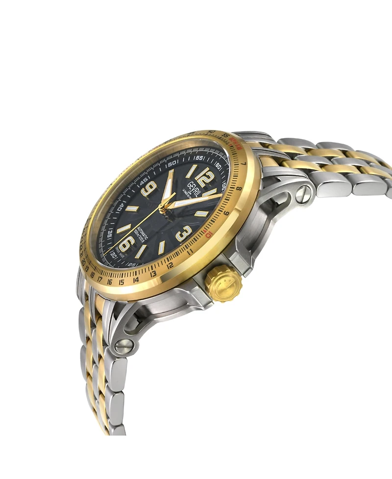 Gevril Men's Wind master Swiss Automatic Two toned Ss Ipyg Bracelet Watch