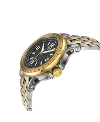 Gevril Men's Wind master Swiss Automatic Two toned Ss Ipyg Bracelet Watch