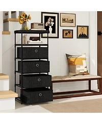 Slickblue Drawer Storage Dresser with Open Shelves Modern Design