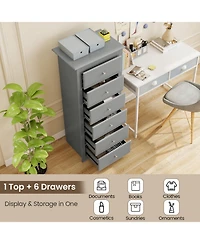 Gouun 6-Drawer Tall Chest Dresser for Bedroom Storage