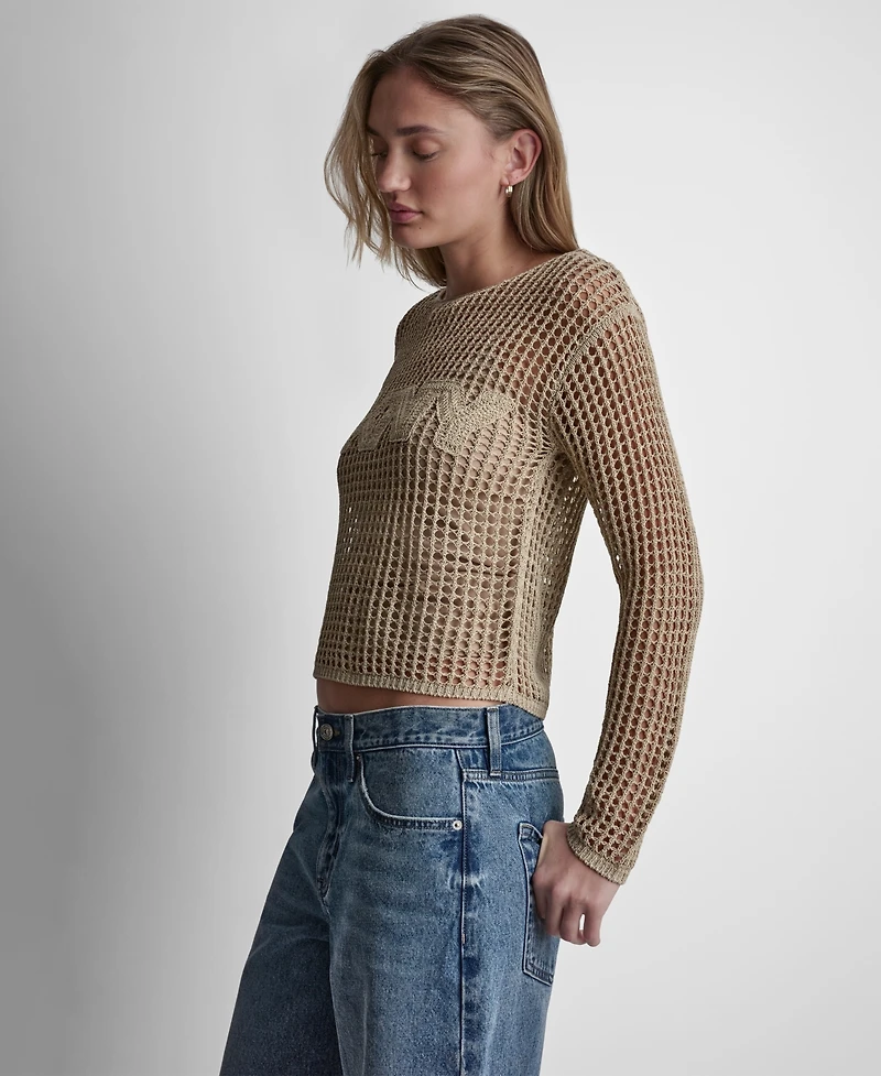Dkny Jeans Women's Long-Sleeve Boat Neck Sweater