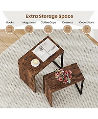 Slickblue Nesting Coffee Tables Set of 2 Stackable