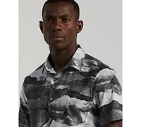 Perry Ellis Men's Cotton Abstract Wave Print Shirt