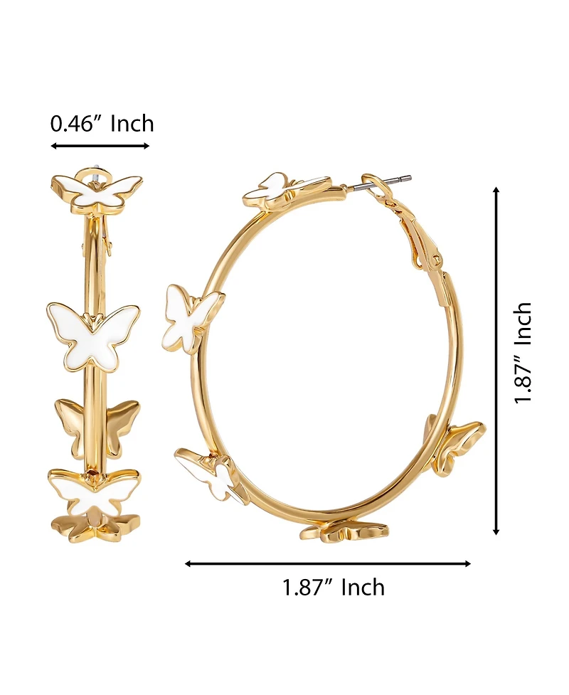 Jessica Simpson Butterfly Hoop Earrings for Women