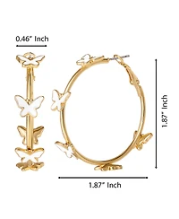Jessica Simpson Butterfly Hoop Earrings for Women
