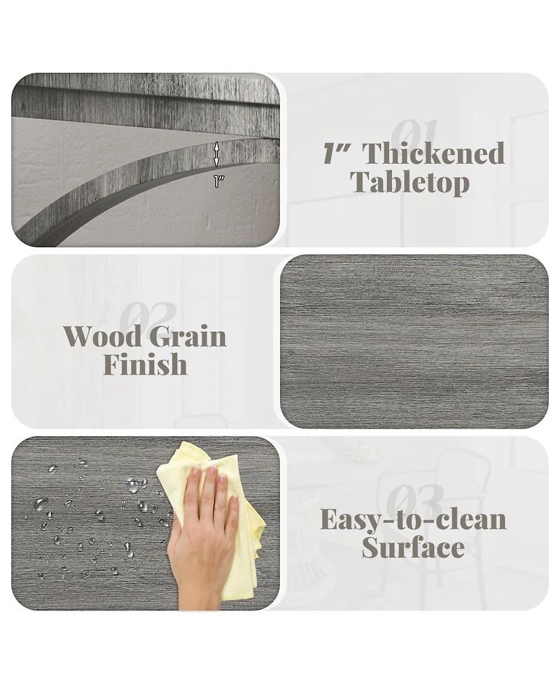 Sugift C Shaped Two Tier End Table for Sofa and Bedside