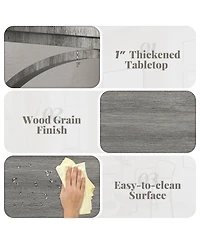 Sugift C Shaped Two Tier End Table for Sofa and Bedside