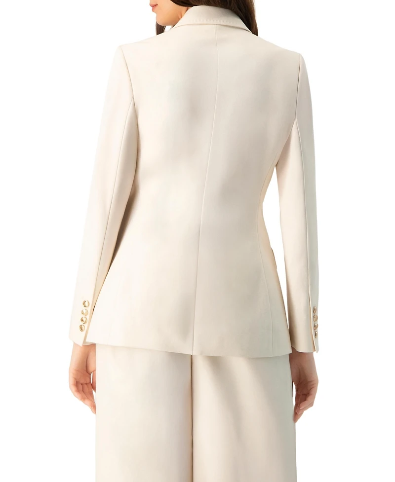 Ivonne Women's Single-Breasted Blazer with Golden Button
