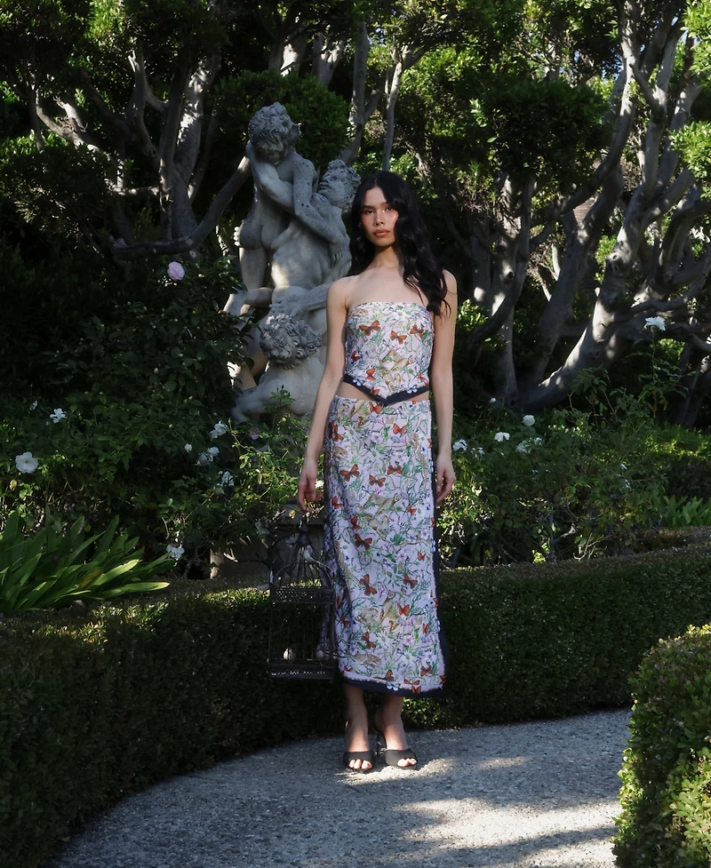 Avec Les Filles Women's Square Neck Scarf Top