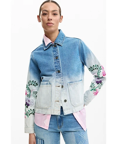 Desigual Women's Denim jacket flowers