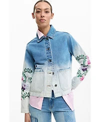 Desigual Women's Denim jacket flowers