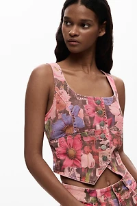 Desigual Women's Printed denim corset