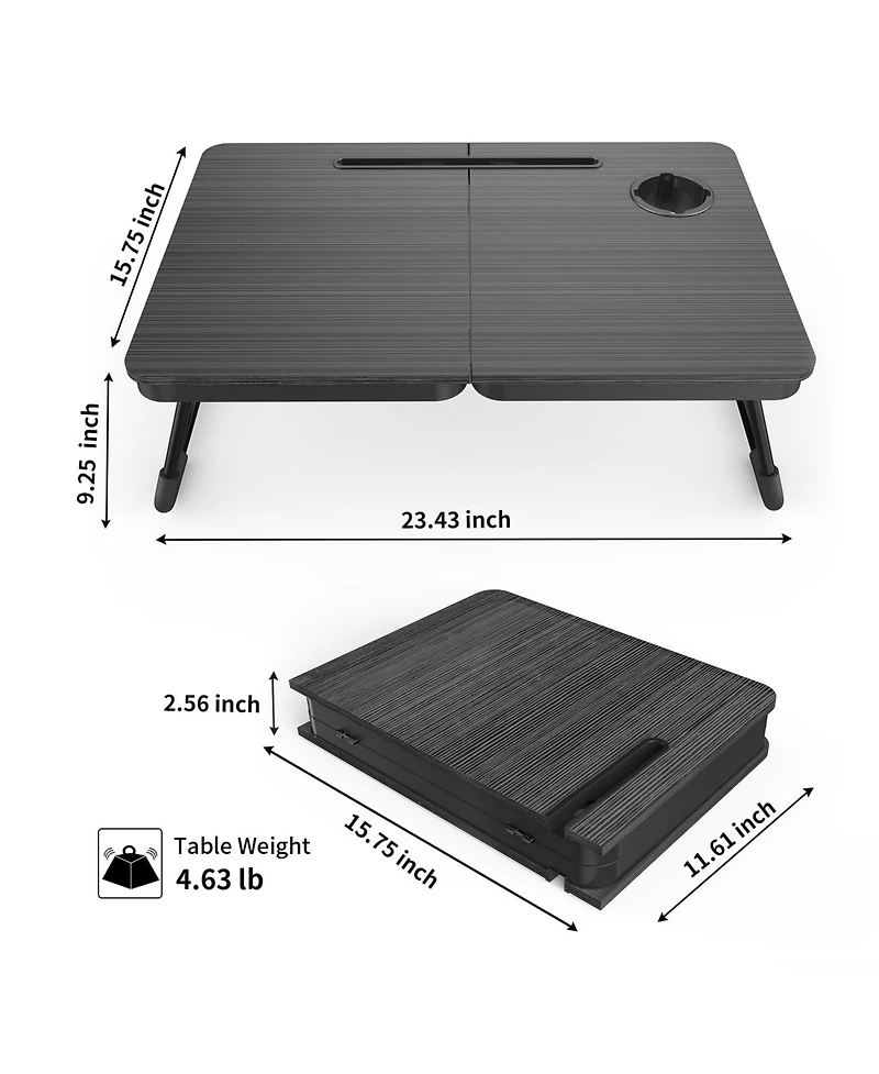 Gnuadz 17" Foldable Laptop Bed Desk Tray Table Cup Holder