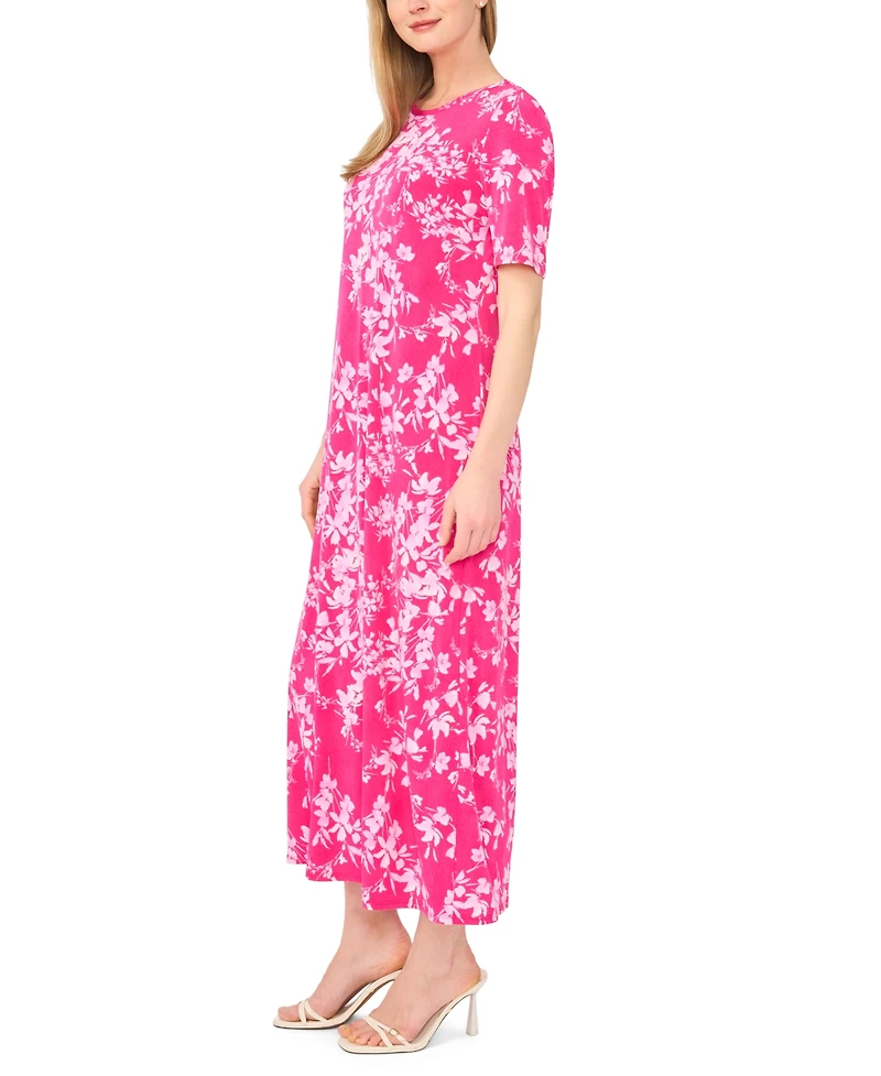 Msk Women's Elbow Sleeve Keyhole Back Maxi Dress