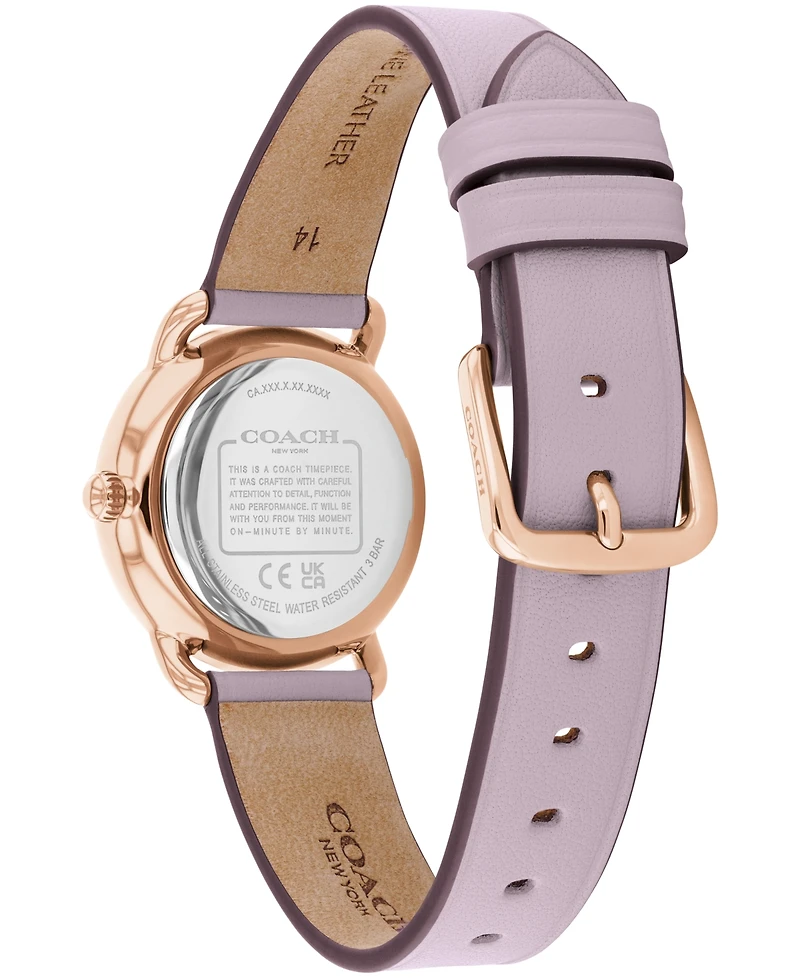 Coach Women's Elliot Purple Leather Strap Watch, 28mm