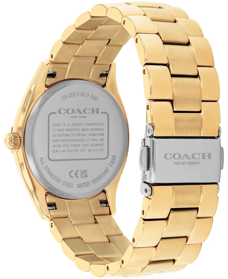Coach Women's Brooks Gold Tone Stainless Steel Bracelet Watch, 34mm