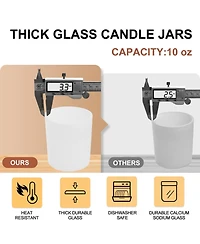 Gnuadz 15pcs Candle Jars With Wood Lids Empty Sample Container Thick Glass Matte 10oz