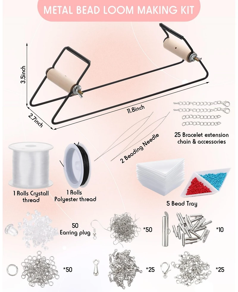 Gnuadz 24000 Bead Loom Kit Adults Glass Seed Beads Bracelet Earring Diy Craft Gift 48 colors