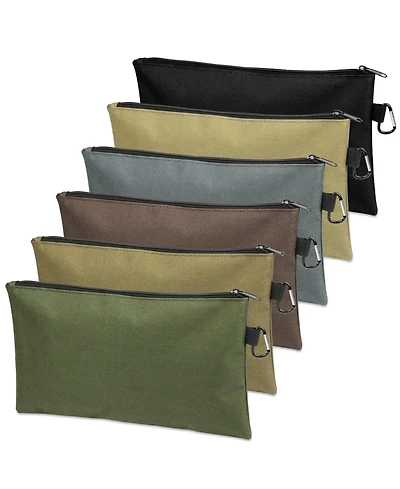 Gnuadz 6 Pack Tool Bag Zipper Pouch Utility Multipurpose Storage Organizer Carabiner Metal