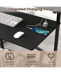 Slickblue Rolling 32” Computer Desk with Power Outlets for Home Office