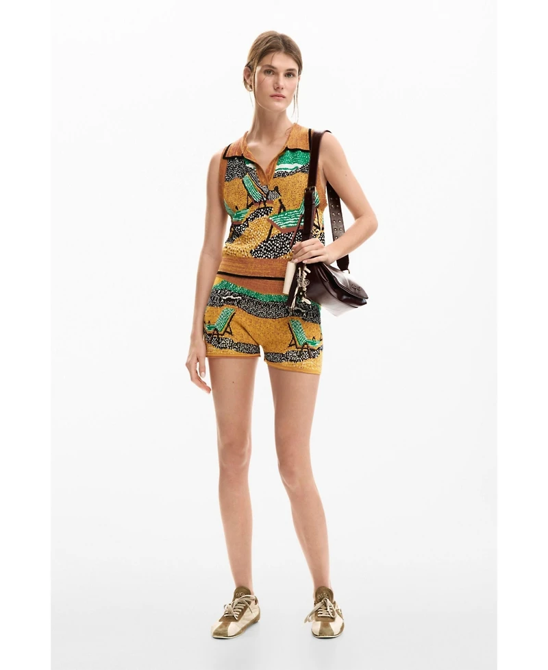 Desigual Women's Sleeveless jacquard T-shirt