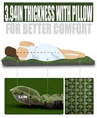 Gnuadz Self Inflating Sleeping Pad with Foot Pump for Camping Hiking Outdoor Recreation Gear