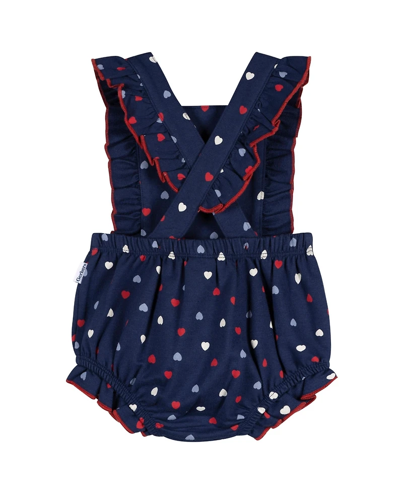 Gerber Baby Girls Ruffle Strap Bubble Romper.