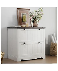 gaomon Farmhouse Lateral File Cabinet with 2 Drawers and Hanging File Storage