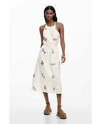 Desigual Women's Embroidered halter dress