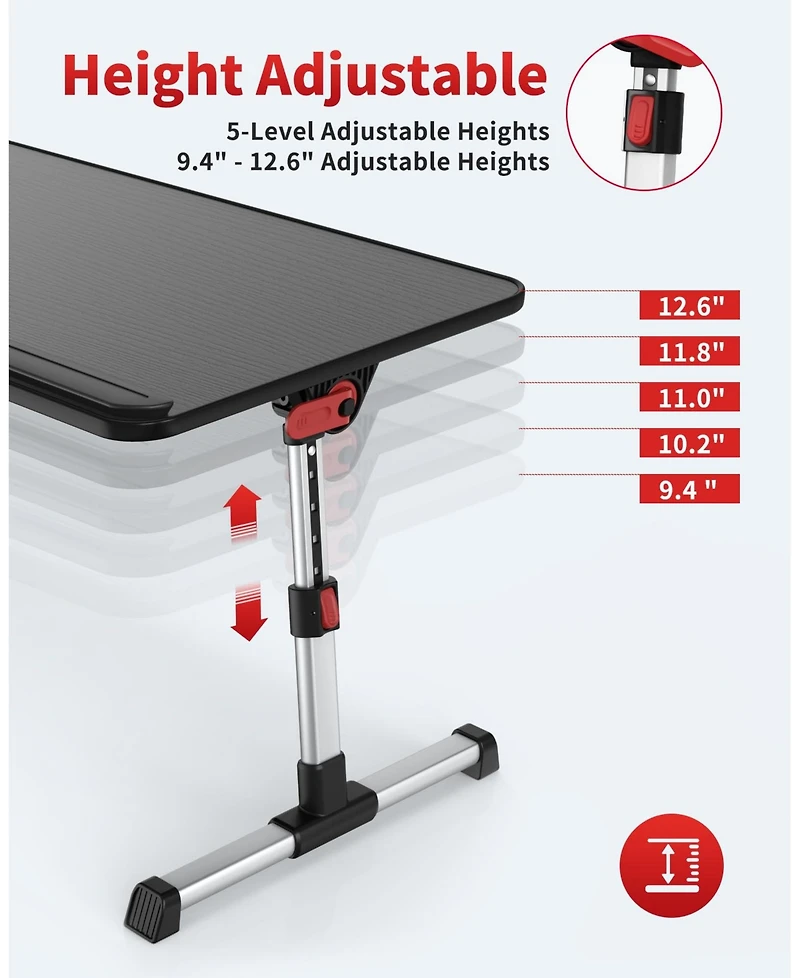 Gnuadz Laptop Desk Adjustable Stand Portable Foldable Tray