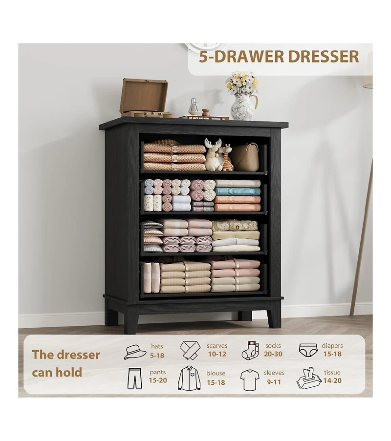 Gaomon Tall Bedroom Dresser with 4 Drawers and Storage